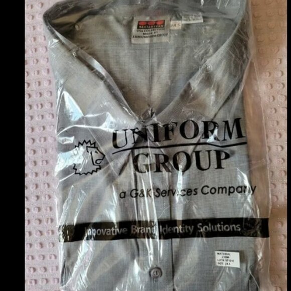 New! - Men's Gray Short-Sleeve Security Guard, etc Button Up Shirt Size 24.5 - Picture 1 of 2